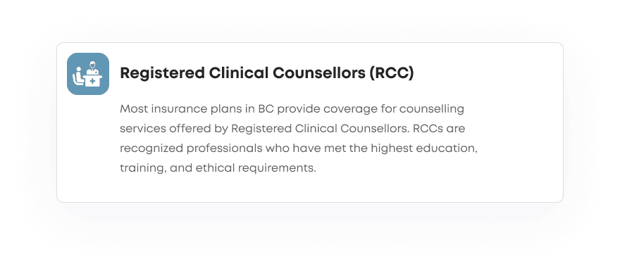 Registered clinical counseling Clinical Counsellor (pccc).