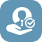An Clinical Counsellor symbolized by a hand with a check mark.