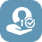An Clinical Counsellor symbolized by a hand with a check mark.