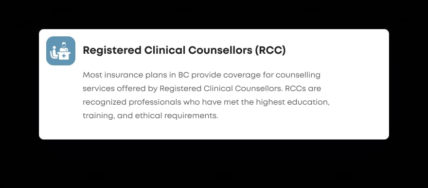 Registered clinical counseling Clinical Counsellor (pccc).